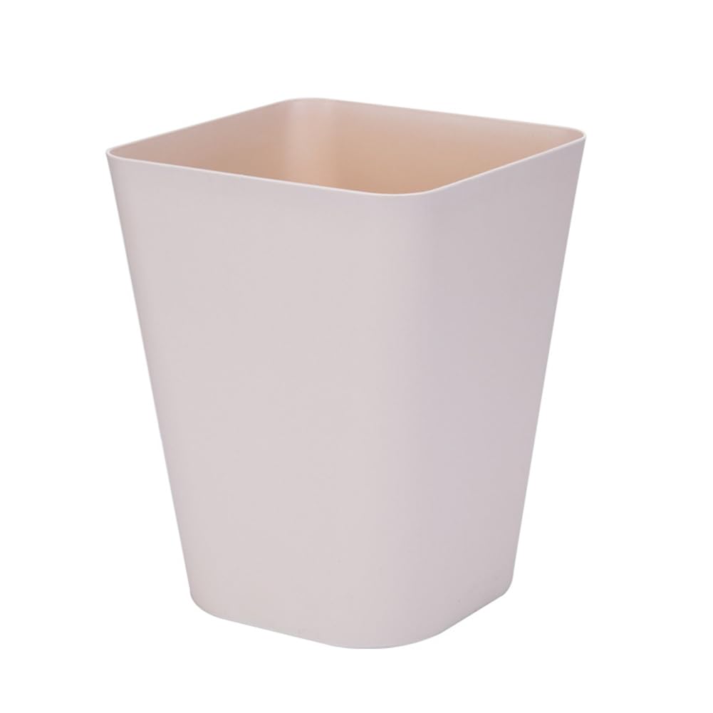 CTRLZS Plain Uncovered Trash Can Household Large Trash Can Paper Basket Khaki