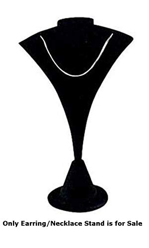 Earring/Necklace Stands Jewelry Display Stand in Black Velvet 3.875 W x 6 H Inches - Case of 10