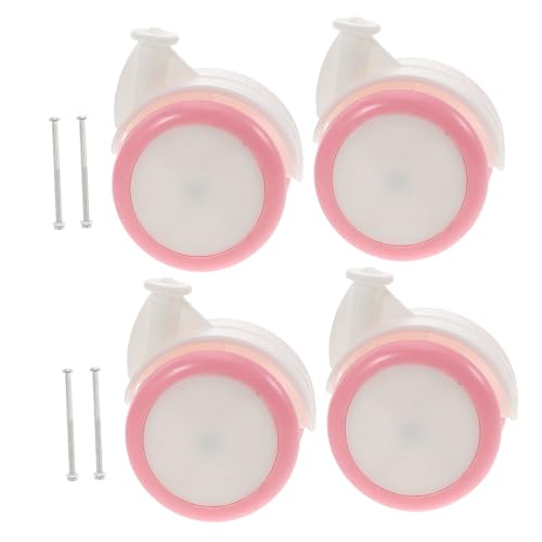 CORHAD Wheel Parts 4pcs Replacement Universal Cart Vibrant Pink Screws Easy to Install