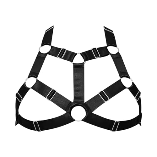 Vêtements club de nuit avec harnais de poitrine pour cosplay gothique