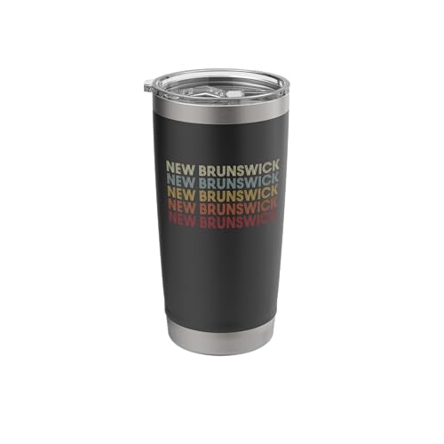 New Brunswick New Jersey New Brunswick NJ Retro Vintage Text Stainless Steel Insulated Tumbler -  Merch on Demand, GN6FD5JKNYMUSblack