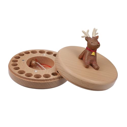 Abaodam Baby Keepsake Box Baby Teeth Lanugo Box Newborn Baby Birth Memory Wood Case for Boys and Girls