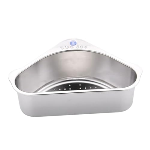VANZACK Escurridor de Platos Triangular de Acero Inoxidable Ventosa Cesta Coladora para Fregadero Soporte Práctico para Lavar Frutas y Verduras Drenaje Rápido y Antideslizante