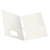 Oxford Two-Pocket Folders w/Fasteners, White, Letter Size, 25 per Box (57704)