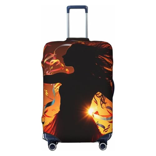 Travel Luggage Covers For Suitcase, Dance Music Elastic Suitcase Protector Washable Anti-Scratch Suitcase Baggage Cover Luggage Protector Fits 18-32 Inch Luggage