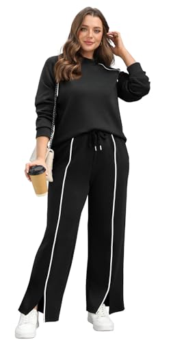 WIHOLL Lounge Sets for Women 2 Piece Fall Outfits 2025 Wide Leg Pant Matching Sets Womens Clothing3