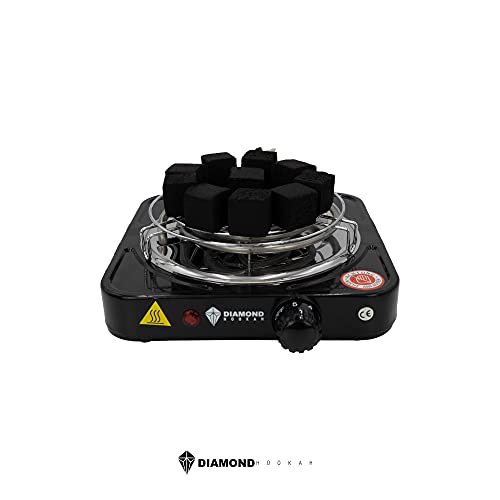 DIAMOND HOOKAH Premium elektrische Kochplatte einzeln, 1000W Edelstahl Herdplatte, 5 Leistungsstufen, Mobile Herdplatte… – Bild 3