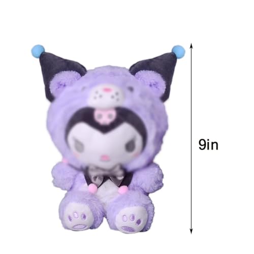 Veakeqe 9 inch My-Melody Plush Toys, Cartoon Plush Dolls Soft Stuffed Animals, Cute Anime Plush Figure Toy, Girl Christmas Birthday Gift for Kids Children Fans (Purple)