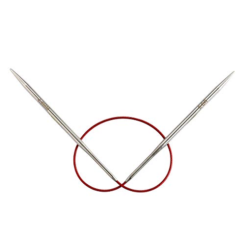 KOKNIT Single Circular Knitting Needle, 16 Inch Stainless Knitting Needles, US Size and MM Size Marked on Needle by Laser (US6 / 4.0mm)