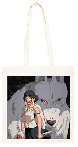 Genérico Princesa Mononoke Dibujar Lobo Saco De Algodón Unisex Totebag Beige | Ya disponible en tu tienda friki favorita! En mundofriki.es!