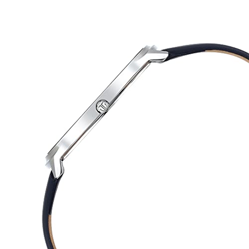 Image of Titan Edge Baseline Quartz Analog Off-White Dial Blue Leather Strap Watch for Men - NT1843SL01