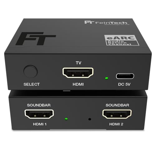 FeinTech AX421 HDMI eARC Switch 1 TV x 2 soundbar - utilizza 2 dispositivi audio su una TV