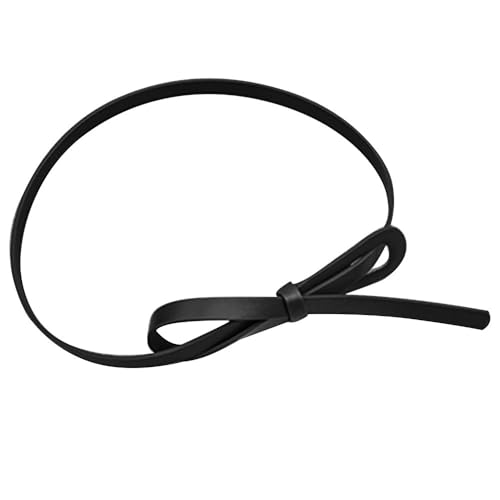 Dress Coat Decorative Waistband Adjustable Elegant Pu Women's Belt Retro Alloy Buckle Skinny Waist(Black)