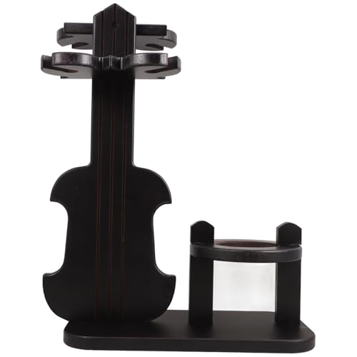 Soporte para botellas de vino en forma de violín de madera miniatura 1