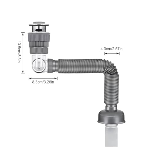 Image of Adjustable Anti-Odor Sink Drain Pipe Kit for Bathroom & Kitchen | Flexible Leak-Proof Waste Pipe with Deodorizing Trap, Fast Drainage Hose, Universal Fit & Easy DIY Installation