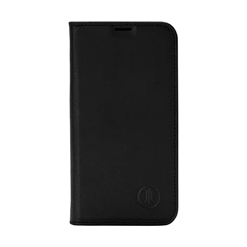 JT Berlin Tegel Étui de Protection à Rabat en Cuir véritable avec Fonction Support, Compartiments pour Cartes bancaires, Fermeture magnétique Noir