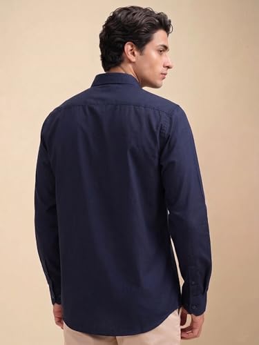 Image of Cozytton Men's Pure Cotton Solid Stylish Casual & Formal Wear Shirt | Stylish Regular Fit Full Sleeve Comfortable Office Party Trendy Shirt - Multi Color