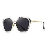 OLIEYE Vintage Oversized Shield Frame Women's Polarized Sunglasses Holiday Sunglasses for Women with Gift Box O6371