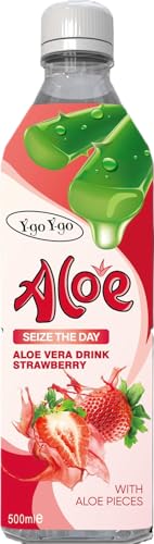 Y-go Y-go Aloe Vera Drink Strawberry 500ml – Refreshing Aloe Vera Juice with Real Aloe Pieces | Fruity Hydrating Beverage | Healthy Drink | (Pack of 12) - Image 4
