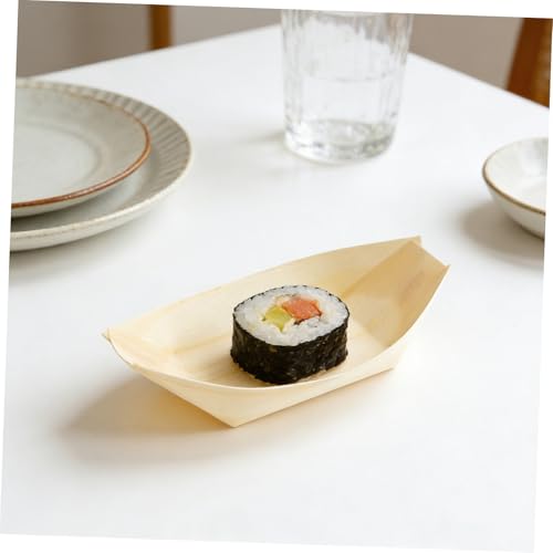 Platos desechables de madera para sushi 17cm x 8.5cm 100 pcs miniatura 4