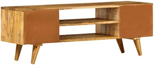 vidaXL Solid Mango Wood TV Cabinet Living Room Media HiFi Stereo Plasma Entertainment Centre Stand Unit Furniture 110x35x40cm