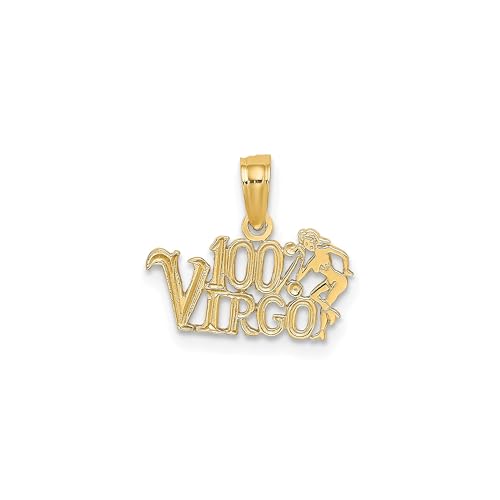 14k Yellow Gold Virgo Zodiac Pendant...