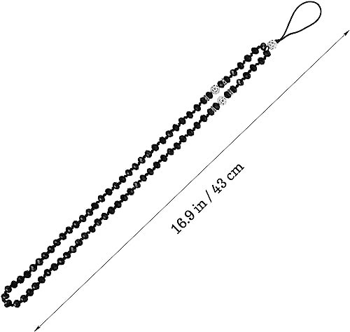 THE WHITE SHOP 3Pcs Choker Necklaces for Women Womens Chain Necklace Beaded Phone Charm Phone Lanyard Womens Choker Necklaces Lanyard for Women Crystal Necklace Phone Tether Miss Cell Phone Suspenders