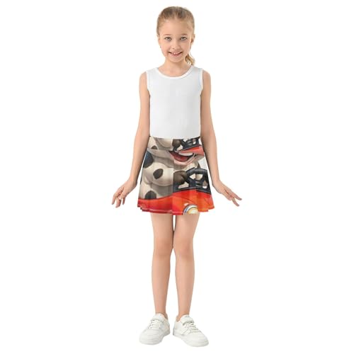 Girls Skorts Athletic Shorts Toddlers Tennis Skirts Pleated School Skirt Cute Cartoon Cow Red Car 3t3