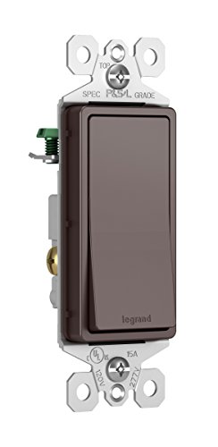 Image of Legrand - Pass & Seymour Radiant 15 Amp Light Switch, Dark Bronze Single Pole Rocker, TM870DBCC10, 1 Count (Pack of 2)