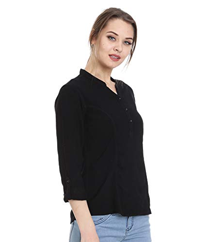 Image of Identiti Women Three Quarter Sleeves Solid Slim Fit 100% Viscose Casual Top for Women