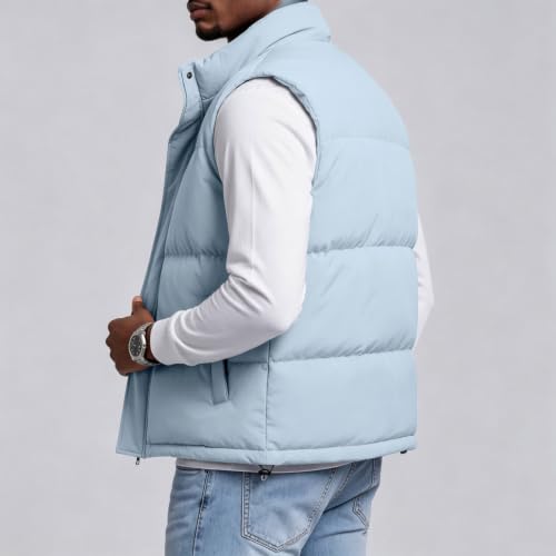 Black Puffer Vest Men Quilted Puff Vest Lightweight Padded Coat Outwear - image 3