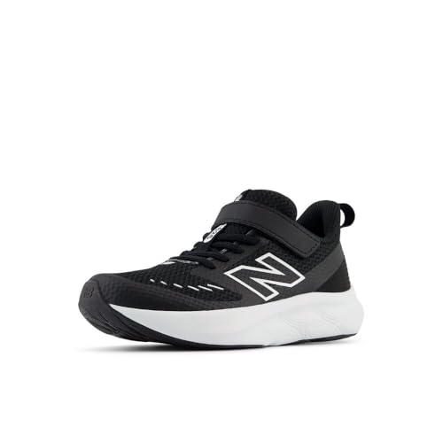 New Balance Kid's Fresh Foam 625 V1 Hook and Loop Running Shoe, Black/White, 13.5 M Little Kid
