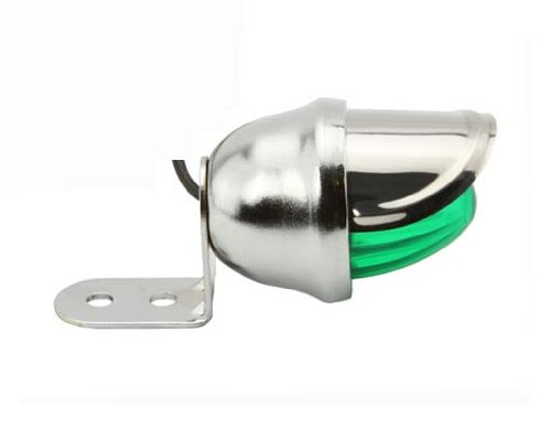 Lowrider Mini Bee Light Chrome/Green. Bike Light, Bicycle Light, Beach Cruiser, Chopper, Limo, Stretch Bike, BMX, Track, Fixie