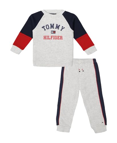 Image of Tommy Hilfiger Baby Boys' 2-piece Fleece Set, Sweatshirt and Jogger Sweatpant