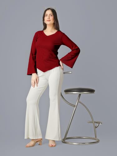 Image of Plus Size Women Top Bell Sleeve | Casual Top for Women Full Sleeve