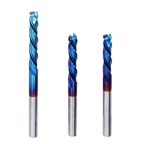 3pcs End Mill Cutter Acero Tungsten Desgaste duradero Aplicación amplia Aplicación CNC Router Bits Fin Mill Madera acrílica