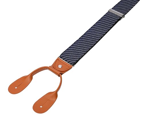 Image of Suspenders for Men Button End Adjustable Y-Back Elastic 47 Inches