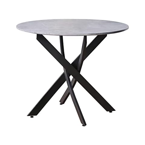 GOLDFAN Esstisch Runder Hölzerner Grau Küchentisch Retro Industrieller Esszimmertische Cover