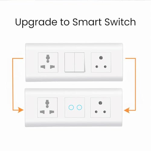 CONBRE SW2 Wi-Fi Smart Modular 2 Gang Touch Switch for Home automation | Suitable for upto 1.5 ton AC, gyser & 16A switch socket etc | Compatible with Alexa, google Assistance & Siri (White) 2 316hkumQXbL