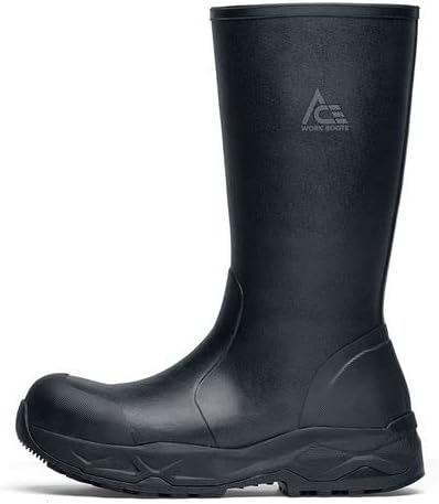 ACE Work Boots Raptor, Men's, Women's, Unisex 15" Nano Composite Toe (NCT) Slip Resistant Work Boots, Water Resistant, Black, Men's 5 / Women's 7 | Image 2