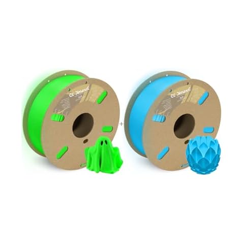 DURAMIC 3D PLA Glow in The Dark Filament 1.75mm Glow Green and Blue 3D Printing PLA Filament 1.75mm Dimensional Accuracy +/- 0.05 mm, 1kg Spool Cover