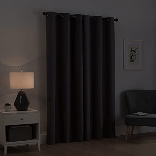 Image of ECLIPSE Microfiber Total Privacy Blackout Thermal Grommet Window Curtain for Bedroom (1 Panel), 42 inch x 84 inch, Brick