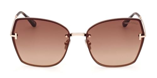 Tom Ford NICKIE-02 FT 1107 Shiny Rose Gold/Brown Shaded 62/16/140 unisex Sunglasses2