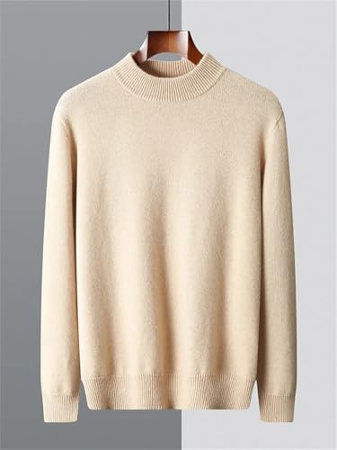 Men's Merino Wool Knitted Sweater Solid Casual Thick Pullover Top3