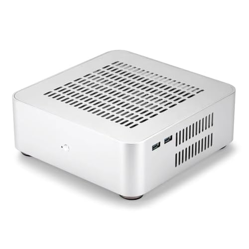 Bannik コンピューターゲームPCデスクトップケースすべてのアルミニウムシャーシミニHTPCケースMINI ITXケース8pin電源PSUホワイト