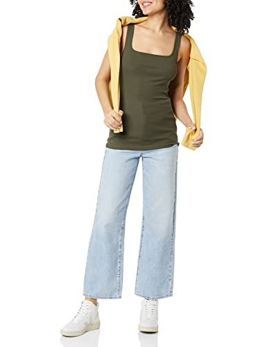 Amazon Essentials Women's Slim Fit Square Neck Tank Top, Pack of 24