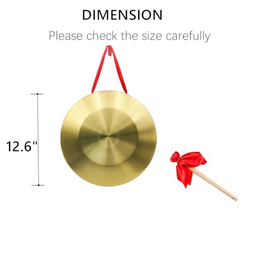 image for Zentriqlla 2 Pack Gong Instrument, 12.6 Inch Chinese Traditional Percu