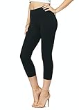 Conceited Soft Stretch Cotton Capri Leggings for Women with Yoga Waistband - Reg/Plus Size - Capri...