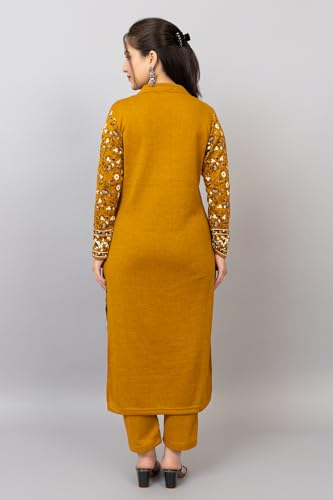 Image of HIFZAA Woollen Winter wear Kurti Palazo Set for Womens Warm Kurta Suit for Ladies Pure Wool M to 4XL