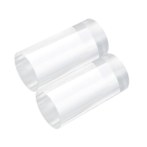 MECCANIXITY 2pcs Acrylic Round Rods 2" x 4" Clear Acrylic Dowel Rods Sticks Plastic Sticks Strip for DIY Crafts Lighting Gardening Decorations - 50mm x 100mm